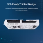 ASUS Prime GeForce RTX 5070 White OC Edition 12GB GDDR7 Graphics Card – AI 988 TOPS, 2587MHz OC Mode, 6144 CUDA Core, DLSS 4, PCIe 5.0, 2.5-Slot SFF Design, Dual BIOS, Axial-Tech Cooling, Blackwell Architecture Powerhouse - Image 2