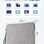 UGREEN Soft Leather Laptop Sleeve Case, Water Resistant , Scratch Resistant, Fits most 14-15 inch Laptops, Protective Padding,  36cm x 25cm x 3cm | GREY ~ LP187 20476
