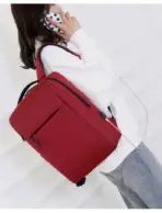 Business Slim Formal Laptop Backpack for up to 15.6 Inch - Durable Oxford Textile - USB Charging Port - Organized Compartments - Waterproof - Heavily Padded for Sensitive Electronics Impact Protection - RED - Image 6