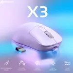 Attack Shark X3 Wireless Gaming Mouse 49g Superlight, PAW3395 Sensor, 26K DPI, Kailh GM8.0 Switch, Tri-Mode 2.4G/Bluetooth/Wired, 200H Battery, 5-Button , for  PC/Win/Mac | LAVANDER 