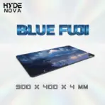 HYDE NOVA " BLUE FUJI " Extended Mousepad , 900mm x 400mm  , Medium-Rough Texture Upper Surface , Rugged Rubber Anti-slip Backing , 4mm Thickness  