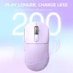 Attack Shark X3 Wireless Gaming Mouse 49g Superlight, PAW3395 Sensor, 26K DPI, Kailh GM8.0 Switch, Tri-Mode 2.4G/Bluetooth/Wired, 200H Battery, 5-Button , for  PC/Win/Mac | LAVANDER  - Image 3