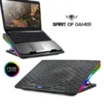 Laptop RGB Cooling Pad, Laptop Cooler, 2 USB Ports, Digital LED Display , Laptop Cooling Pad Stand with 1 Quiet Fan, Adjustable Hight ,  Suitable for 12-17.3 Inch Laptops, Black - Image 2