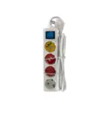 INVO 4 Socket Power Strip Extension Board with LED Switch & Cord 1.8M - WHITE