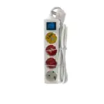 INVO 4 Socket Power Strip Extension Board with LED Switch & Cord 1.8M - WHITE