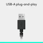 Logitech H390 USB Computer Headset With Digital Stereo Sound, 30mm Drivers, Noise-Canceling Rotating Microphone, Inline Volume & Mute Controls, Leatherette Cushions, Plug-And-Play USB Connection, PC/Mac/Laptop | Black  - Image 6