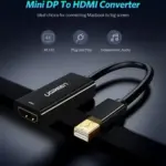 UGREEN Mini DisplayPort To HDMI Converter 4K Black | Supports 3840x2160 @30Hz | Audio Video Sync | Gold-Plated | For MacBook Surface ThinkPad Zenbook Intel NUC