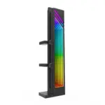 ASIAHORSE ARGB GPU Support Bracket Black – 5V RGB Holder with 9 ARGB LEDs, AURA Sync 3-Pin, Adjustable Design, 500mm Cable, 48x36x180mm, Premium GPU Stabilizer