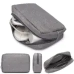Travel Electronic Accessory Cable Organizer Bag Case , Inner Compartments , Heavily Padded For Sensitive Electronics  Protection, Small 17 x 11.5 x 5.5cm  | BLACK ~ BE801 - Image 4