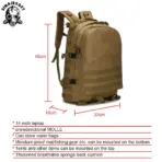 EZ W825 15.6" Backpack – Military-Grade Nylon, 30L Capacity, Lightweight & Durable | Tactical Camel - Image 3