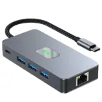 BYL 9-in-1 USB-C Multiport Hub Adapter, 100W Power Delivery, HDMI, RJ45, USB 3.0, SD/TF Card Slots for Windows, macOS, ChromeOS Devices - Image 2
