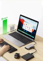 BYL 9-in-1 USB-C Multiport Hub Adapter, 100W Power Delivery, HDMI, RJ45, USB 3.0, SD/TF Card Slots for Windows, macOS, ChromeOS Devices - Image 6