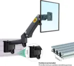 NB D20 Monitor Wall Mount Arm – 17"–27" Display Support, 360° Rotation, Tilt +35°/-50°, 2–7kg Load, Partition Wall Gas Strut Monitor Mount , VESA 75/100mm, Cable Management, Aluminum Steel Build - Image 8