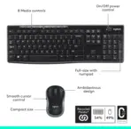 Logitech MK270 Wireless Keyboard And Mouse Combo – Full-Size Layout, 8 Media Keys, Spill-Resistant, 36-Month Keyboard Battery, 2.4GHz USB Receiver, Optical Mouse, Supports Windows® & ChromeOS™ | Black - Image 9