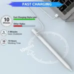 Stylus Pen for Touch Screen, Active Stylus Pen for iPhone Samsung Lenovo Google Pixel Smart Phone iOS/Android and Other Tablets, Smart Digital Stylus Pen for Precise Writing/Drawing | TOUCH-PEN-WHITE - Image 6