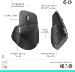 Logitech MX Master 4 Wireless Mouse With Haptic Feedback, MagSpeed Scrolling, 8K DPI Any Surface Tracking, Multi-Device Connectivity, USB-C Fast Charging, Bluetooth, for Windows, MacOS | Graphite ~ 1 Month Warranty - Image 13