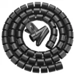 UGreen Spiral Cable Zipper Organizer Tube 3M Black  30819