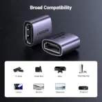 UGREEN 8K HDMI Female To Female Extender Adapter –  HDMI 2.1, 8K@60Hz, HDR10+, 3D Support, Up To 10m Extension, Space Gray Aluminum Alloy Build | HD159 90592  - Image 5