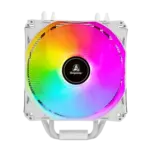 SEGOTEP FROZEN TOWER T4 - CPU AIR COOLER - 4 Copper Heat pipes (6mm), 154mm height - Hydraulic Mute Bearing - 120mm RGB Fix Rainbow Fan - TDP 165W - Aluminum Heatsink- Asymmetrical Construction Design - WHITE