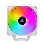 SEGOTEP FROZEN TOWER T4 - CPU AIR COOLER - 4 Copper Heat pipes (6mm), 154mm height - Hydraulic Mute Bearing - 120mm RGB Fix Rainbow Fan - TDP 165W - Aluminum Heatsink- Asymmetrical Construction Design - WHITE