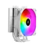 SEGOTEP FROZEN TOWER T4 - CPU AIR COOLER - 4 Copper Heat pipes (6mm), 154mm height - Hydraulic Mute Bearing - 120mm RGB Fix Rainbow Fan - TDP 165W - Aluminum Heatsink- Asymmetrical Construction Design - WHITE - Image 4