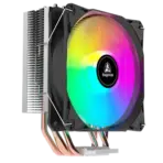 SEGOTEP FROZEN TOWER T4 - CPU AIR COOLER - 4 Copper Heat pipes (6mm), 154mm height - Hydraulic Mute Bearing - 120mm RGB Fix Rainbow Fan - TDP 165W - Aluminum Heatsink- Asymmetrical Construction Design - BLACK - Image 15