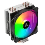 SEGOTEP FROZEN TOWER T4 - CPU AIR COOLER - 4 Copper Heat pipes (6mm), 154mm height - Hydraulic Mute Bearing - 120mm RGB Fix Rainbow Fan - TDP 165W - Aluminum Heatsink- Asymmetrical Construction Design - BLACK - Image 14