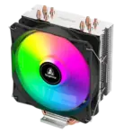SEGOTEP FROZEN TOWER T4 - CPU AIR COOLER - 4 Copper Heat pipes (6mm), 154mm height - Hydraulic Mute Bearing - 120mm RGB Fix Rainbow Fan - TDP 165W - Aluminum Heatsink- Asymmetrical Construction Design - BLACK - Image 11