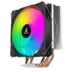 SEGOTEP FROZEN TOWER T4 - CPU AIR COOLER - 4 Copper Heat pipes (6mm), 154mm height - Hydraulic Mute Bearing - 120mm RGB Fix Rainbow Fan - TDP 165W - Aluminum Heatsink- Asymmetrical Construction Design - BLACK - Image 8