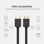 UGREEN High Speed HDMI 2.0 Cable 5M with Ethernet | Full Copper | 4K Ultra HD | Dolby TrueHD | DTS-HD | ARC | 3D Support | Premium Audio Video Cable – Black | 10109 - Image 2