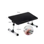 Laptop Stand D1-S 14”-17” | Adjustable Height & Angle | MDF + Aluminum Foldable Table with Wrist Pad – Black (52x30cm) - Image 3