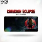 HYDE NOVA "CRIMSON ECLIPSE" Extended Mousepad , 900mm x 400mm , Medium-Rough Texture Upper Surface , Rugged Rubber Anti-slip Backing , 4mm Thickness