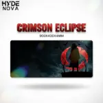 HYDE NOVA "CRIMSON ECLIPSE" Extended Mousepad , 900mm x 400mm , Medium-Rough Texture Upper Surface , Rugged Rubber Anti-slip Backing , 4mm Thickness