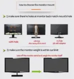 Wall Mount Bracket Arm for LED LCD TV Screen Monitor  - Full Motion Articulating Swivel for 17" ~ 27" Inch Monitors with Adjustable Gas Spring  - Image 10