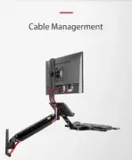 Sit Stand Workstation Wall Mount Height Adjustable Sit-Stand Converter for 22” -32” Screens with Keyboard Tray, VESA 75/100, Load Capacity from 3 – 9 kg - Image 4