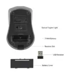 JEQANG JW-209 2.4G WIRELESS Optical MOUSE , Ergonomic & Lightweight , 800-1200 DPI , 10 meters Transmission Distance , Battery Powered - Black  - Image 3