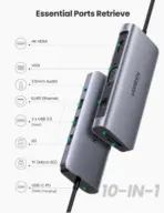 UGREEN 10-in-1 USB-C Hub With 4K HDMI, 100W PD, 3 USB 3.0 Ports, SD/TF Card Reader, 3.5mm Audio, High-Speed 5Gbps Data Transfer - Image 6