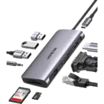 UGREEN 10-in-1 USB-C Hub With 4K HDMI, 100W PD, 3 USB 3.0 Ports, SD/TF Card Reader, 3.5mm Audio, High-Speed 5Gbps Data Transfer