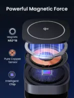 UGREEN 2-In-1 Qi2 Magnetic Foldable Wireless Charger 15W Fast Charging Station With N52 Magnets USB-C 12V 3A Dual Output 15W Phone 5W Earbuds 70° Adjustable Stand Grey - Image 7