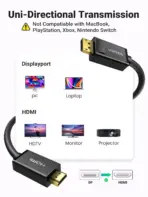 UGREEN 3M DisplayPort to HDMI Cable 4K@30Hz | DP Male to HDMI Male | Gold-Plated, Shielded, Stable Transmission | Mirror & Extend Modes | Durable PVC Build - Image 2