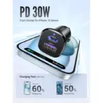 UGREEN 30W Dual Port Fast Car Charger EC305 – USB-C PD 30W & USB-A QC 22.5W, Smart Safety Protection, Wide Compatibility for Phones, Tablets & iPads