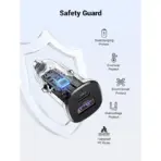 UGREEN 30W Dual Port Fast Car Charger EC305 – USB-C PD 30W & USB-A QC 22.5W, Smart Safety Protection, Wide Compatibility for Phones, Tablets & iPads - Image 7