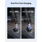 UGREEN 30W Dual Port Fast Car Charger EC305 – USB-C PD 30W & USB-A QC 22.5W, Smart Safety Protection, Wide Compatibility for Phones, Tablets & iPads - Image 4