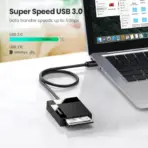 UGREEN 4-in-1 USB 3.0 Card Reader – SD/TF/CF/MS, 5Gbps Transfer, Plug & Play, Simultaneous Reading, 2TB Card Support, 50cm Cable for PC, Mac, Android, DSLR & More - Image 5