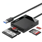 UGREEN 4-in-1 USB 3.0 Card Reader – SD/TF/CF/MS, 5Gbps Transfer, Plug & Play, Simultaneous Reading, 2TB Card Support, 50cm Cable for PC, Mac, Android, DSLR & More