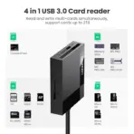 UGREEN 4-in-1 USB 3.0 Card Reader – SD/TF/CF/MS, 5Gbps Transfer, Plug & Play, Simultaneous Reading, 2TB Card Support, 50cm Cable for PC, Mac, Android, DSLR & More - Image 2