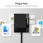 UGREEN 4-in-1 USB 3.0 Card Reader – SD/TF/CF/MS, 5Gbps Transfer, Plug & Play, Simultaneous Reading, 2TB Card Support, 50cm Cable for PC, Mac, Android, DSLR & More - Image 3
