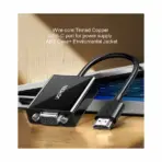 UGREEN CM611 HDMI to VGA Adapter (Model 90813) – Full HD 1080p Signal Conversion, Plug & Play, HDMI Male to VGA Female, Compact ABS Build, Black, Universal Compatibility - Image 3