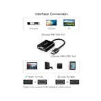 UGREEN CM611 HDMI to VGA Adapter (Model 90813) – Full HD 1080p Signal Conversion, Plug & Play, HDMI Male to VGA Female, Compact ABS Build, Black, Universal Compatibility - Image 4