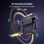 UGREEN DVI (24+1) Male to HDMI Female Adapter – Full HD 1080p Bi-Directional Converter | Gold-Plated Connectors | Model 20124 – Black - Image 6